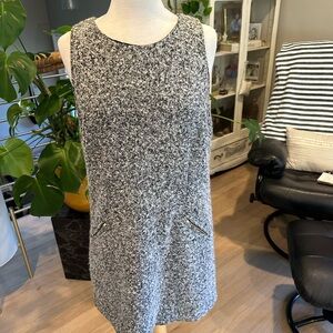 LOFT Black and Cream Tweed Dress
